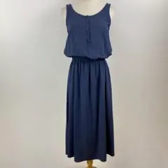 美品 UNIQLO ユニクロ レーヨンロングワンピース ノースリーブ シンプル