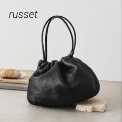 russet/レザー巾着4WAYショルダーバッグ/大人気/ブラック/ハンドバッグ
