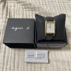 【美品】【電池交換済】agnes b. アニエスベー 腕時計 スクエア ゴールドのサムネイル