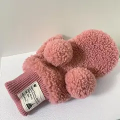 ディズニー ミッキー 手袋 ミトン ボア素材 ピンク