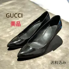 【美品】美品 GUCCI / グッチ イタリア製 ポインテッドトゥパンプス 35のサムネイル