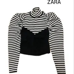 ZARA ストライプ タートルネック トップス