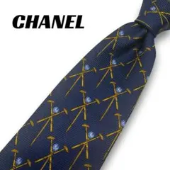 CHANEL シャネル ネクタイ シルク ブルー ココマーク P08 - メルカリ