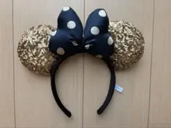 Disneyミニー　カチューシャ　スパンコール　ゴールド