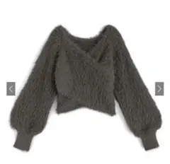 フェザーニットカシュクールトップス[kz448]