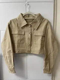 【GRL】ベージュ クロップドジャケット コットン100%