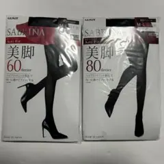 SABRINA ブラックタイツ 60デニール 80デニール M~L 2足セット