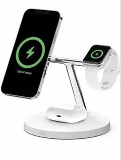 Belkin ワイヤレス充電スタンド ホワイト　3台同時充電