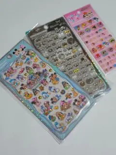 新品3点(ミッキー＆パワーパフガールズ)国内正規品プチドロップステッカーシール
