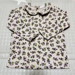 花柄クリーム色長袖シャツ M