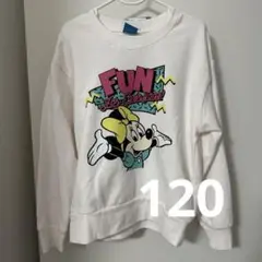 新品 しまむら ディズニー バックリボン ミニーマウス トレーナー 120cm