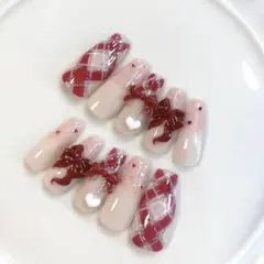 125♡ ネイルチップ ワンホン スナ系 フレンチガーリー 量産型 ちゅるん