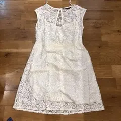 ZARA TRF ノースリーブ レースワンピース ホワイト XSのサムネイル