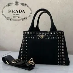 PRADA カナパ プラダ ビジュー 2way ショルダー B2439 S 黒のサムネイル