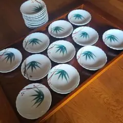 No.172 ヴィンテージ昭和初期波型皿 23枚セット絵柄３種【昭和レトロ】