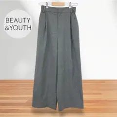 【BEAUTY&YOUTH】タックワイドパンツ　Sサイズ　グレー