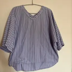 S M2ストライプ Vネック 半袖シャツ