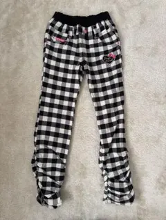 チェック柄ロングパンツ 約130cm