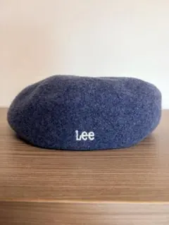 Lee ベレー帽 ブルー 刺繍ロゴ