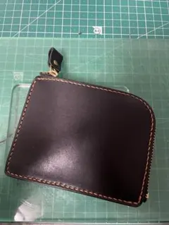 レザークラフト ハンドメイド L字型ラウンドファスナー財布