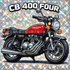 【２枚組】CB400FOUR　防水イラストステッカー