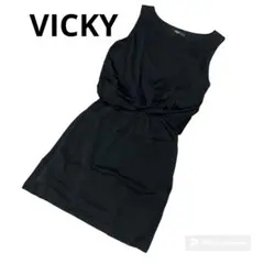 未使用品☆ビッキー　VICKY 黒　ドレープ　ミニワンピースのサムネイル