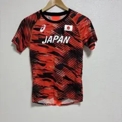 希少 陸上日本代表 オーセンティックTシャツ サンライズレッド アシックス