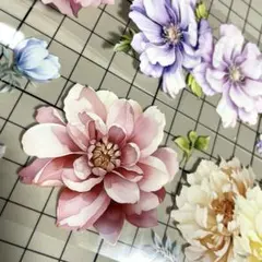海外マスキングテープ 切り売り PET コラージュ 花 ボタニカル 背景