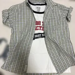 A&C チェック柄 半袖シャツ 150