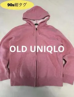 90s 紺タグ OLD UNIQLO zip hoodie 短丈 Sサイズ