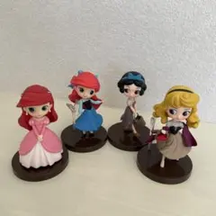 Qposketディズニープリンセスフィギュア4体