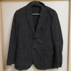 ダークグレー ツイード ヘリンボーンジャケット
