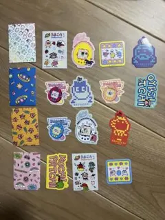 カラフルキャラクター ステッカー 14枚セット 封筒4枚