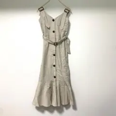 ✨美品✨ コンティニューデナイスクラップ ジャンパースカート 綿 麻 ベージュ