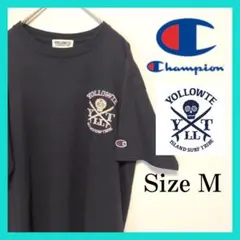 YOLLOWTE&チャンピオンコラボ 半袖Tシャツ カラフル刺繍ロゴ 古着 M