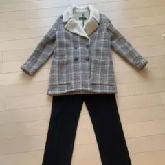 ZARA チェック柄 ボア ジャケット