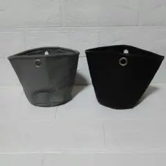 植木鉢カバー　2個セット　シンプル　グレーインテリア　帆布風素材