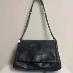 ZARA レザーショルダーバッグ ブラックチェーンのサムネイル