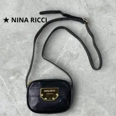 NINARICCI ニナリッチ ミニ ショルダーバッグ レザー ブラック