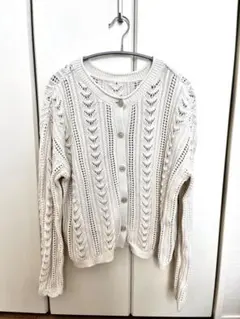 GU 2wayレース編みカーディガン XL アイボリー