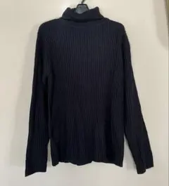 リブ編み　タートルネックセーター XL 黒　メンズ