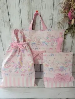 入園入学セット女の子さくらんぼハンドメイドレッスンバッグユニコーンスイーツ