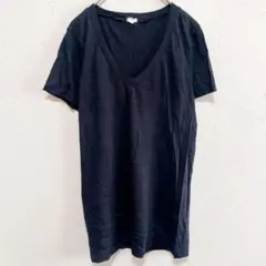美品 ジェイクルー 無地 Vネック 半袖 Tシャツ 【M】黒 綿 カジュアルのサムネイル