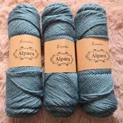 ふわふわ　アルパカ毛糸　300g　グリーンカラー　編み物　緑