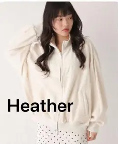 Heather ベロアレースラインブルゾン　アイボリーのサムネイル