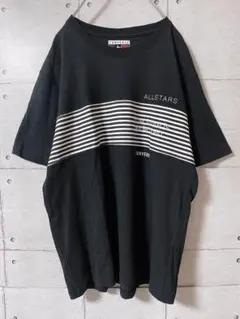 コンバース オールスター 綿100% Tシャツ ブラック ボーダー L