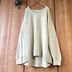 ☘️【グローバルワーク】ニット 長袖 オリーブグリーン オーバサイズ