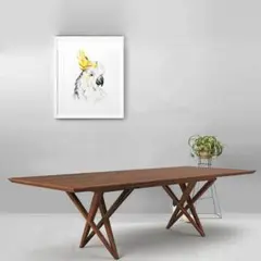 デザイナーズ ダイニングテーブル ウォールナット調 Xレッグ モダン