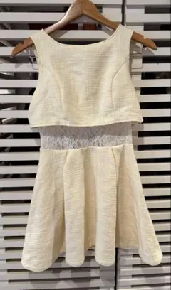 イエローワンピース　ツイード風　ドレス　titty&Co.