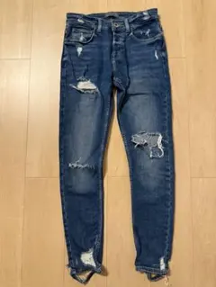 ZARA ダメージスキニーデニムパンツ